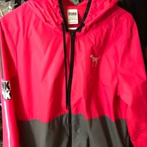 Pink rain jacket